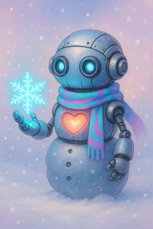 Cute Robots Christmas wallpaper